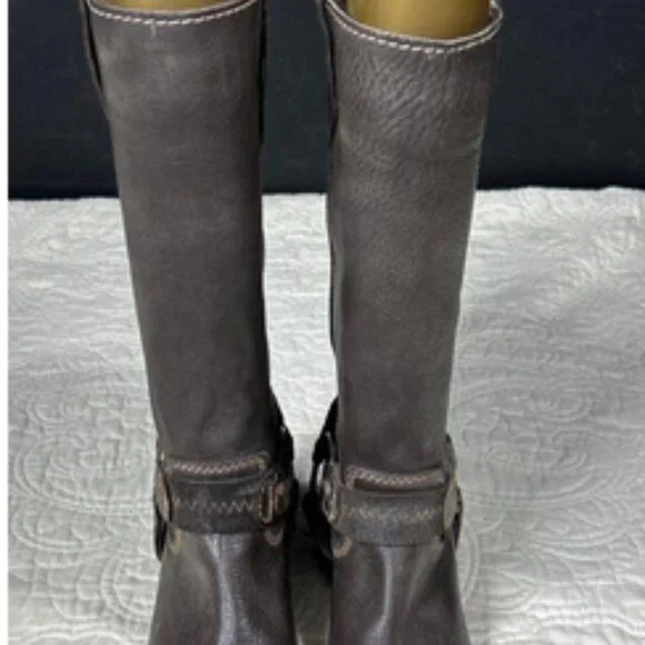 Bed Stu Cobbler Series Opal Brown Leather Harness Boots - Picture 8 of 16